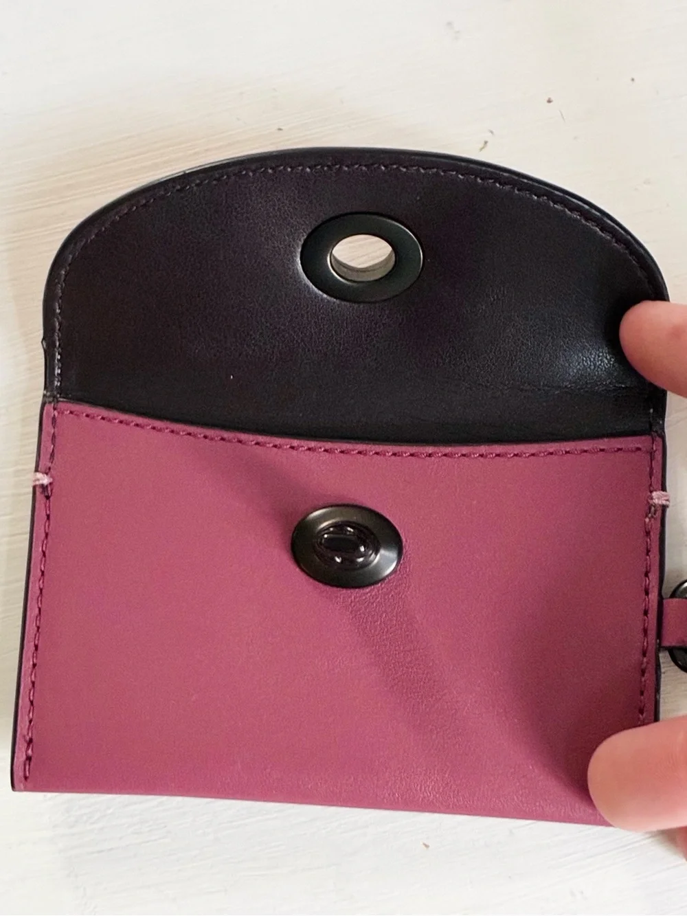 Coach Turnlock Leather Card Case Bag Charm in Colorblock